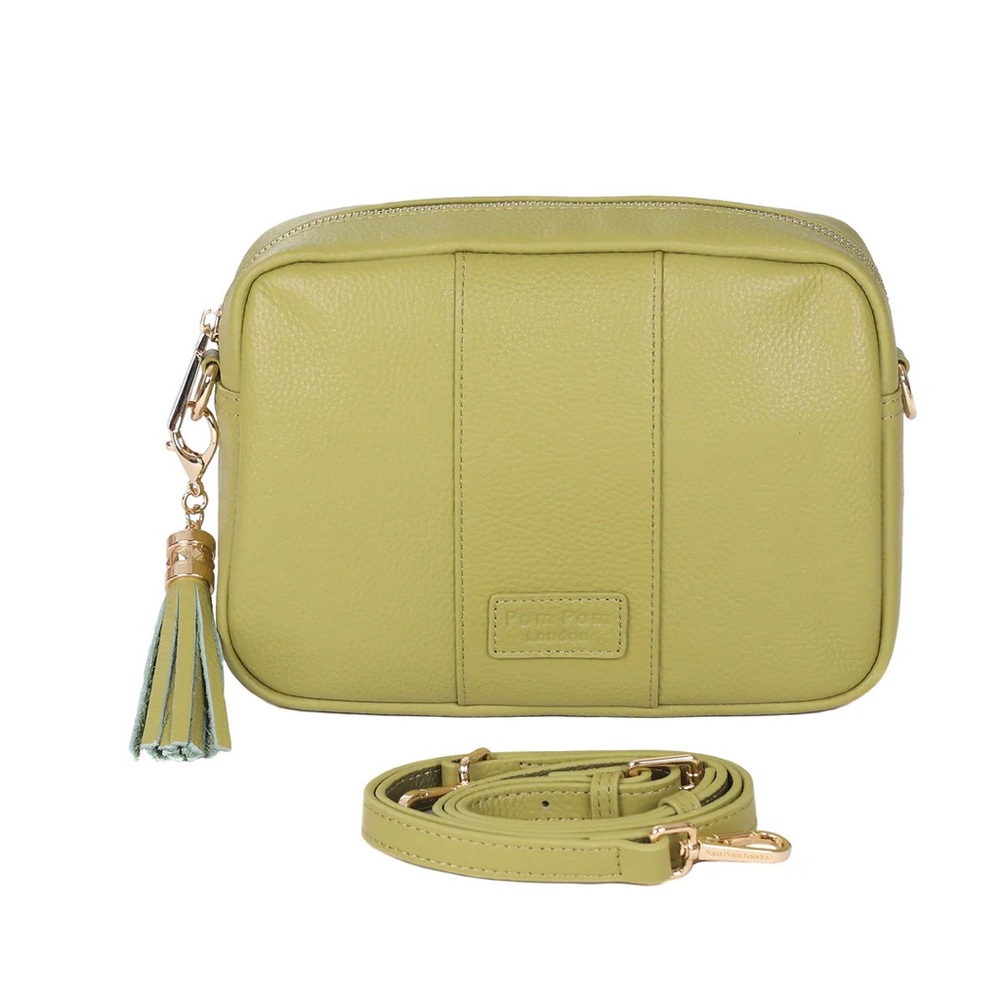Pom Pom London City Leather Bag, Wasabi Green